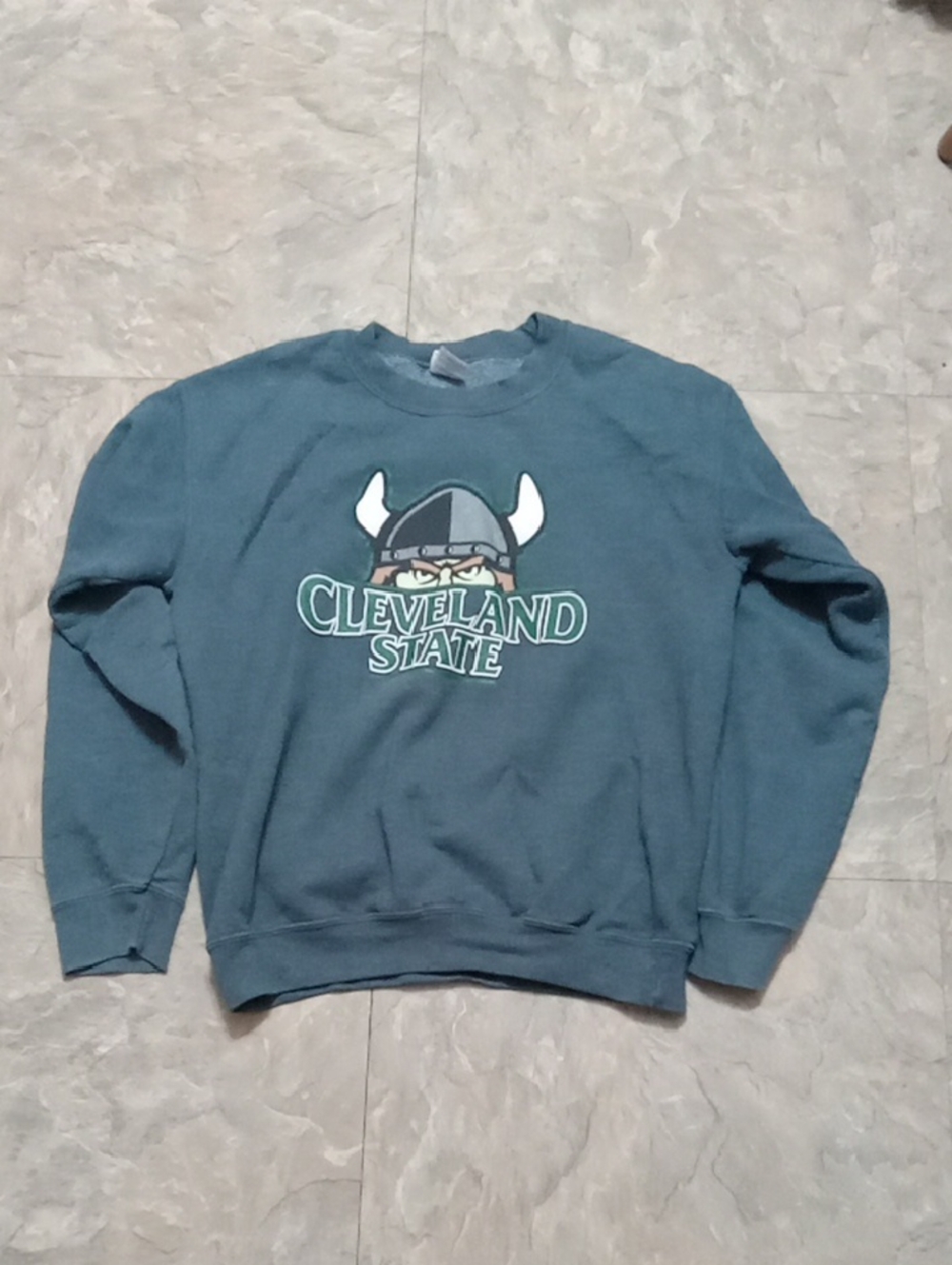Gildan Teal Cleveland State University Crewneck Sweatshirt